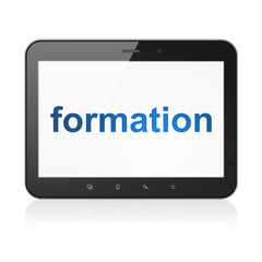 Fototapeta premium Education concept: Formation on tablet pc computer