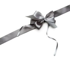 Color gift satin ribbon bow, isolated on white