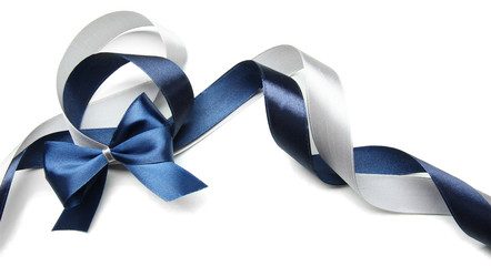 Color gift satin ribbon bow, isolated on white