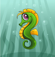 cartoon seahorse © Veronika Kovaleva