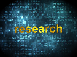 Fototapeta premium Advertising concept: Research on digital background