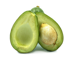 avocado on white background