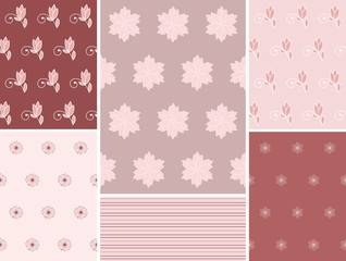 Set floral seamless.