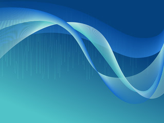 Abstract blue background with waves representing music or sound