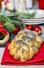 Festive bread on christmas table