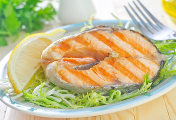 salmon and salad