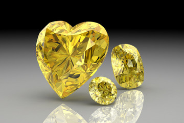 yellow sapphire (high resolution 3D image)