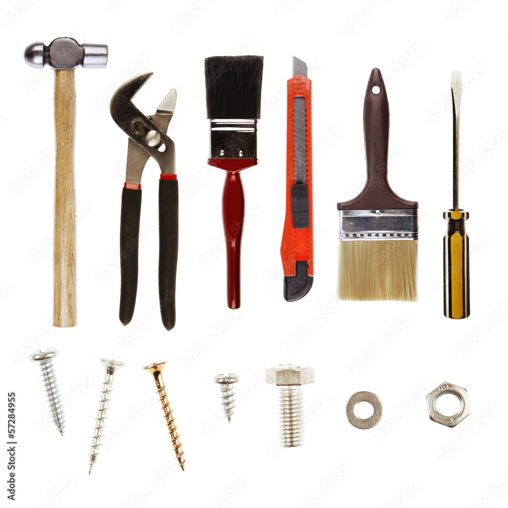 Poster tools isolated on white