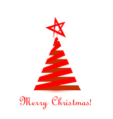 Vector of red Christmas tree