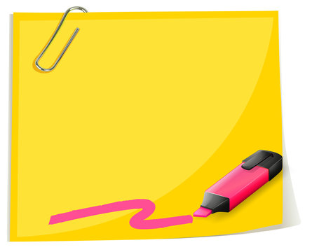 A yellow empty template with a highlighter
