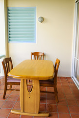 Small dining table on terrace