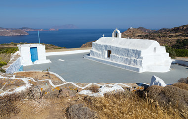 Obraz premium Panagia Tourliani chapel, Milos island, Cyclades, Greece