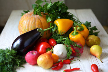Assorted vegetables on the table
