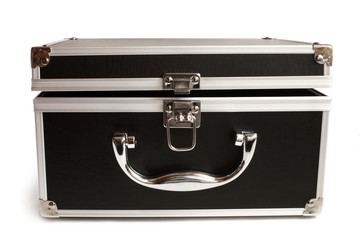 Black open padded aluminum briefcase