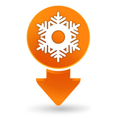 flocon sur signet orange