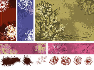 Camomile artistic background