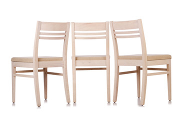 Set of chairs isolated on white