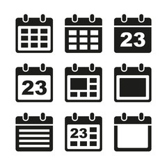 Calendar icons set.
