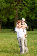 Senior couple smiling