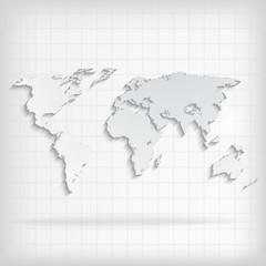 Abstract background with world map on white