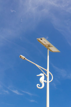 Solar cell lamp on the island of Thailand.