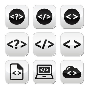 Programming code vector buttons set