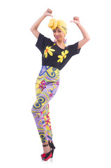 Japanese woman isolated on the white