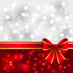 Christmas background with red ribbon