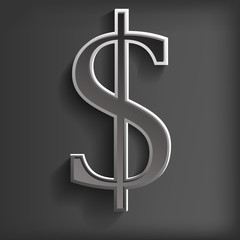 Gray dollar symbols on gray background