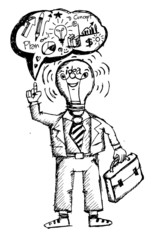 man with ideas symbol and creativity