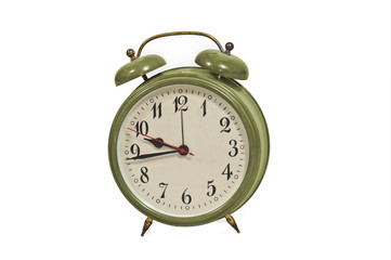 Vintage clock isolated on white background