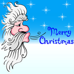 Santa Claus blowing wind