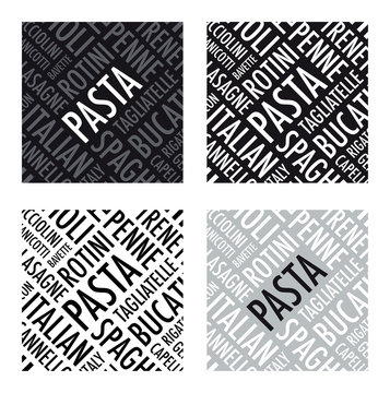 square pasta background set