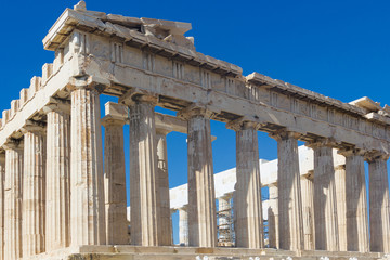 Obraz premium Parthenon temple in Acropolis at Athens, Greece