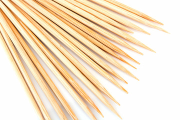 Bamboo toothpicks isolated