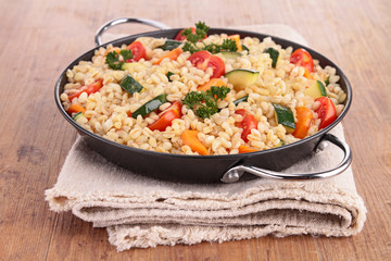 casserole with wheat and vegetables