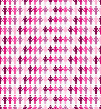 Breast Cancer Awareness Ribbon Women Seamless Pattern.