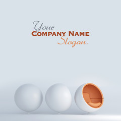 trio of cocoon shaped chairs displayed in different angles