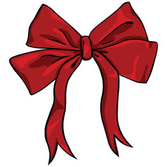 vector cartoon red bow