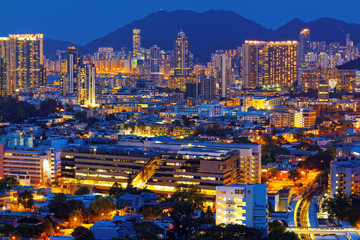 Fototapeta na wymiar View of Downtown Kowloon Hongkong from the Beacon Hill.