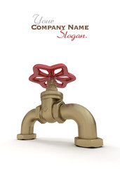 Water valve in red and copper