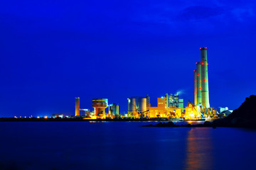 power station at night