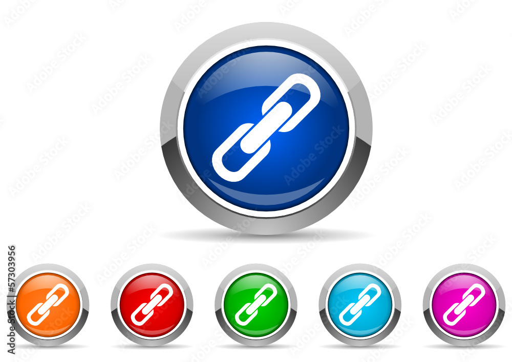Poster link icon vector set