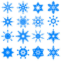 vector illustration of collection of snowflake design