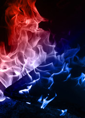 Blue and red flame