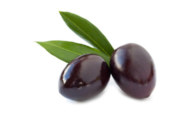 Black olives isolated