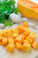 Sliced pumpkin