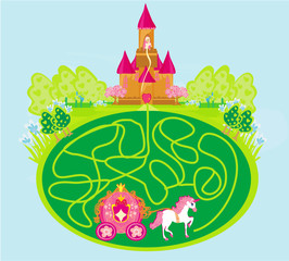 Funny maze game - princess waits in a castle