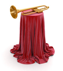 Table covered cloth with trumpet © corund