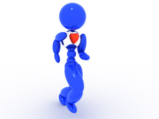 Red heart man running  #1